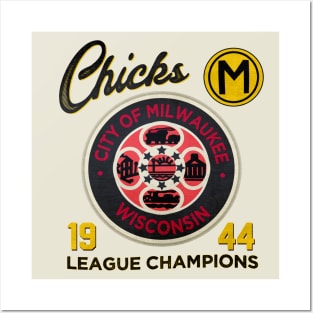 Milwaukee Chicks • AAGPBL Patch • Milwaukee, Wisconsin Posters and Art